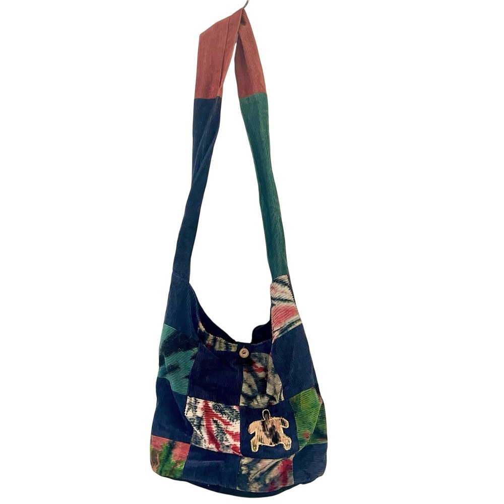 Unbranded Hobo Bag Women OS Multicolor Excellent Patchwork Corduroy Turtle‎ Boho